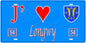 Plaque métal décorative, J' ❤️Longwy, Meurthe et Moselle, fond  mur bleu 54