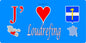 Plaque métal décorative 15 x 30 cm fond bleu carte J' ❤️ Loudrefing, canton du Saulnois Moselle 57