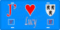 Plaque métal décorative 15 x 30 cm fond bleu 57 J' ❤️Lucy, canton du Saulnois Moselle 57