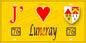 Plaque métal décorative 15X30 J' ❤️ Luneray, Seine Maritime (76) jaune
