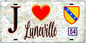 Plaque métal décorative  J' ❤️ Lunéville, Meurthe et Moselle (54)