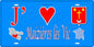 Plaque métal décorative 15 x 30 cm fond bleu carte J' ❤️ Maizières-lès-Vic, canton du Saulnois Moselle 57