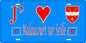 Plaque métal décorative 15 x 30 cm fond bleu 57 J' ❤️Malaucourt sur Seille, canton du Saulnois Moselle 57