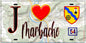Plaque métal décorative  J' ❤️ Marbache, Meurthe et Moselle (54)