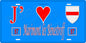 Plaque métal décorative 15 x 30 cm fond bleu 57 J' ❤️Marimont lès Bénestroff, canton du Saulnois Moselle 57