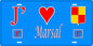 Plaque métal décorative 15 x 30 cm fond bleu 57 J' ❤️Marsal, canton du Saulnois Moselle 57