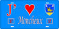 Plaque métal décorative 15 x 30 cm fond bleu 57 J' ❤️Moncheux, canton du Saulnois Moselle 57