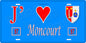 Plaque métal décorative 15 x 30 cm fond bleu 57 J' ❤️Moncourt, canton du Saulnois Moselle 57