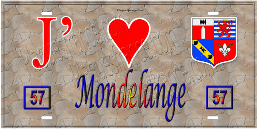 Plaque métal décorative 15 x 30 cm fond mur antique 57 J' ❤️ Mondelange, canton Fameck Moselle 57