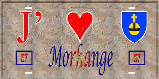 Plaque métal décorative 15 x 30 cm fond mur antique 57 J' ❤️ Morhange, canton Sarralbe Moselle 57