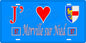 Plaque métal décorative 15 x 30 cm fond bleu 57 J' ❤️Morville sur Nied, canton du Saulnois Moselle 57