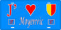 Plaque métal décorative 15 x 30 cm fond bleu 57 J' ❤️Moyenvic, canton du Saulnois Moselle 57