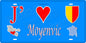 Plaque métal décorative 15 x 30 cm fond bleu carte J' ❤️ Moyenvic, canton du Saulnois Moselle 57