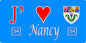 Plaque métal décorative, J' ❤️Nancy, Meurthe et Moselle, fond  mur bleu 54
