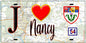 Plaque métal décorative  J' ❤️ Nancy, Meurthe et Moselle (54)