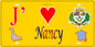 Plaque métal décorative, J' ❤️Nancy, Meurthe et Moselle