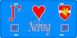 Plaque métal décorative 15 x 30 cm fond bleu 57 J' ❤️Neufvillage, canton du Saulnois Moselle 57