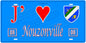 Plaque métal décorative, J' ❤️Nouzonville, Ardennes, fond  mur bleu 08
