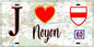 Plaque métal décorative  J' ❤️ Noyon, Oise (60)