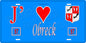 Plaque métal décorative 15 x 30 cm fond bleu 57 J' ❤️Obreck, canton du Saulnois Moselle 57