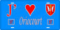 Plaque métal décorative 15 x 30 cm fond bleu 57 J' ❤️Oriocourt, canton du Saulnois Moselle 57