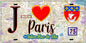 Plaque métal décorative  J' ❤️ Paris : Métro Station Place des Fêtes