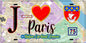 Plaque métal décorative  J' ❤️ Paris : Métro Station Cardinal Lemoine