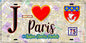 Plaque métal décorative  J' ❤️ Paris : Métro Station Charles Michels