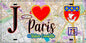 Plaque métal décorative  J' ❤️ Paris : Métro Gambetta