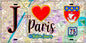 Plaque métal décorative  J' ❤️ Paris : Métro Station Jaurès