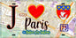 Plaque métal décorative  J' ❤️ Paris : Métro Station Les Sablons