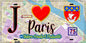 Plaque métal décorative  J' ❤️ Paris : Métro Station Maubert – Mutualité
