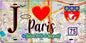 Plaque métal décorative  J' ❤️ Paris : Métro Porte de Bagnolet