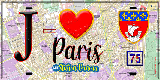 Plaque métal décorative  J' ❤️ Paris : Métro Station Vaneau