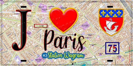 Plaque métal décorative  J' ❤️ Paris : Métro Wagram