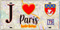 Plaque métal décorative  J' ❤️ Paris : Quartier Amérique.