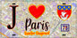 Plaque métal décorative  J' ❤️ Paris : Quartier Vaugirard