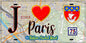 Plaque métal décorative  J' ❤️ Paris : Métro Station Michel Bizot