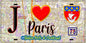 Plaque métal décorative  J' ❤️ Paris : Métro Station Porte de Montreuil