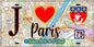 Plaque métal décorative  J' ❤️ Paris : Métro Station Porte de Saint‑Cloud