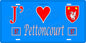Plaque métal décorative 15 x 30 cm fond bleu 57 J' ❤️Pettoncourt, canton du Saulnois Moselle 57
