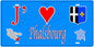 Plaque métal décorative 15 x 30 cm fond  mur bleu carte J' ❤️Phalsbourg, canton Phalsbourg  57