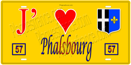 Plaque métal décorative 15 x 30 cm fond  mur jaune 57 J' ❤️Phalsbourg, canton Phalsbourg  57
