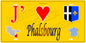 Plaque métal décorative 15 x 30 cm fond  mur jaune carte J' ❤️Phalsbourg, canton Phalsbourg  57