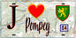 Plaque métal décorative  J' ❤️ Pompey, Meurthe et Moselle (54)