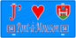 Plaque métal décorative, J' ❤️Pont à Mousson, Meurthe et Moselle, fond  mur bleu 54