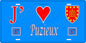 Plaque métal décorative 15 x 30 cm fond bleu 57 J' ❤️Puzieux, canton du Saulnois Moselle 57