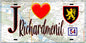 Plaque métal décorative  J' ❤️ Richardménil, Meurthe et Moselle (54)