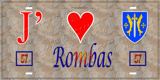 Plaque métal décorative 15 x 30 cm fond mur antique 57 J' ❤️ Rombas, canton Rombas Moselle 57
