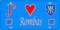 Plaque métal décorative 15 x 30 cm fond mur bleu 57 J' ❤️ Rombas, canton Rombas Moselle 57